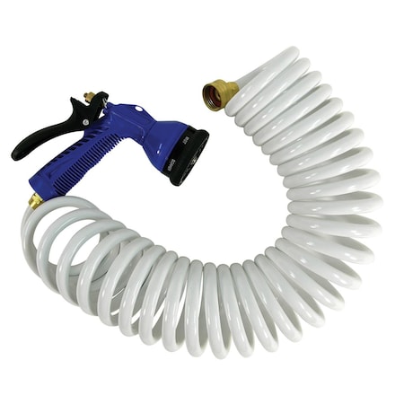 Newalthlete White Coiled Hose with Adjustable Nozzle NE3446781